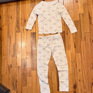 Marie Chantal Cream Bear Print Kids Pajama Set